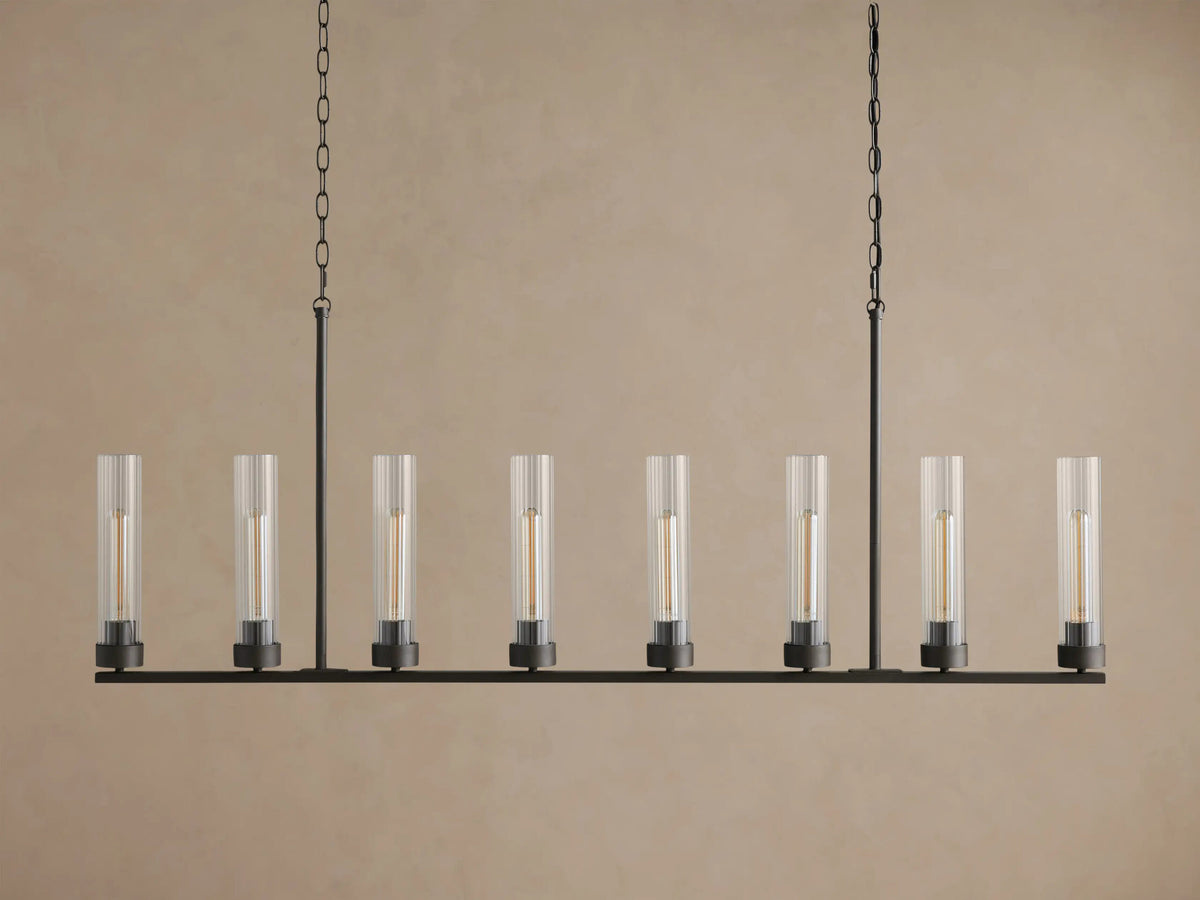 Andreas brass linear light 8 Light Chandelier — product view 10