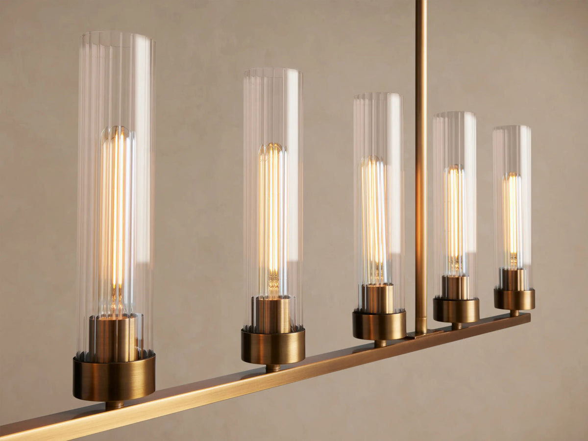 Andreas brass linear light 8 Light Chandelier — product view 3
