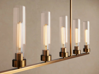 Andreas brass linear light 8 Light Chandelier — product view 3