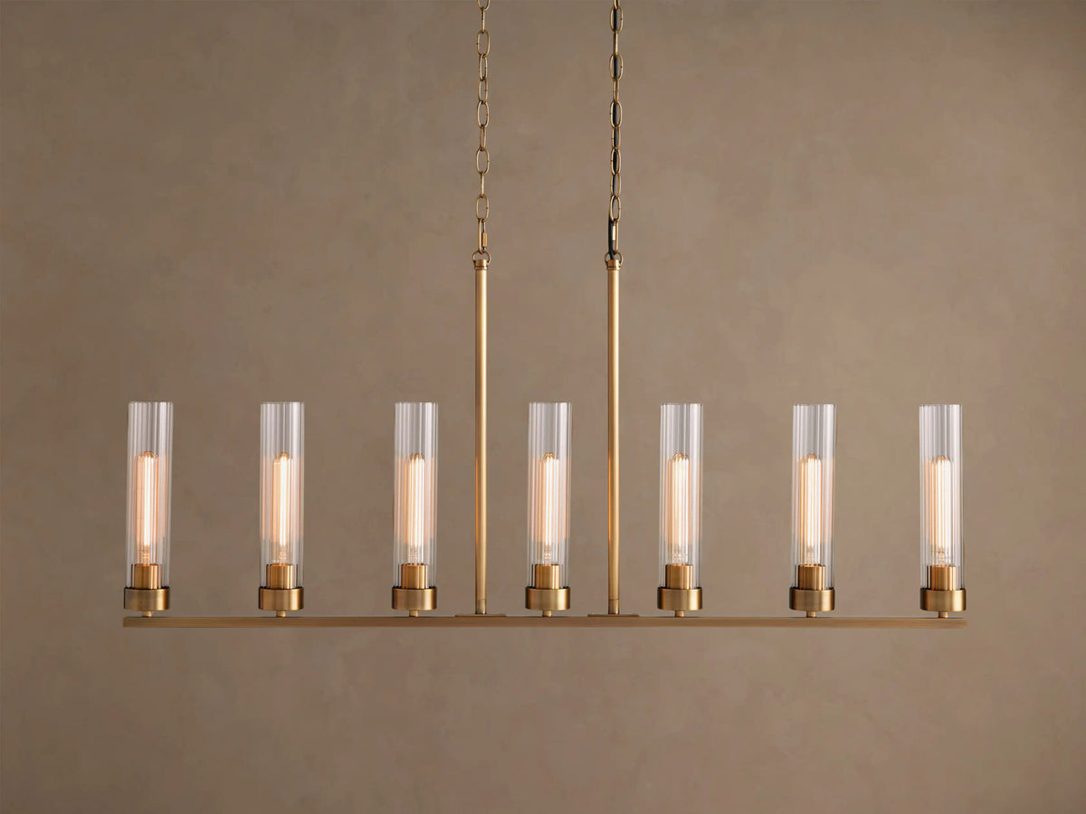 Andreas brass linear light 8 Light Chandelier — product view 5