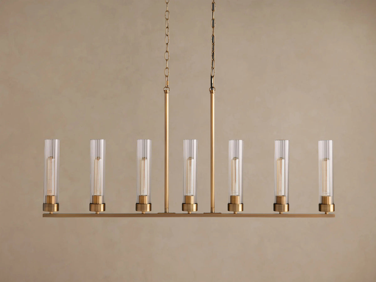 Andreas brass linear light 8 Light Chandelier — product view 6