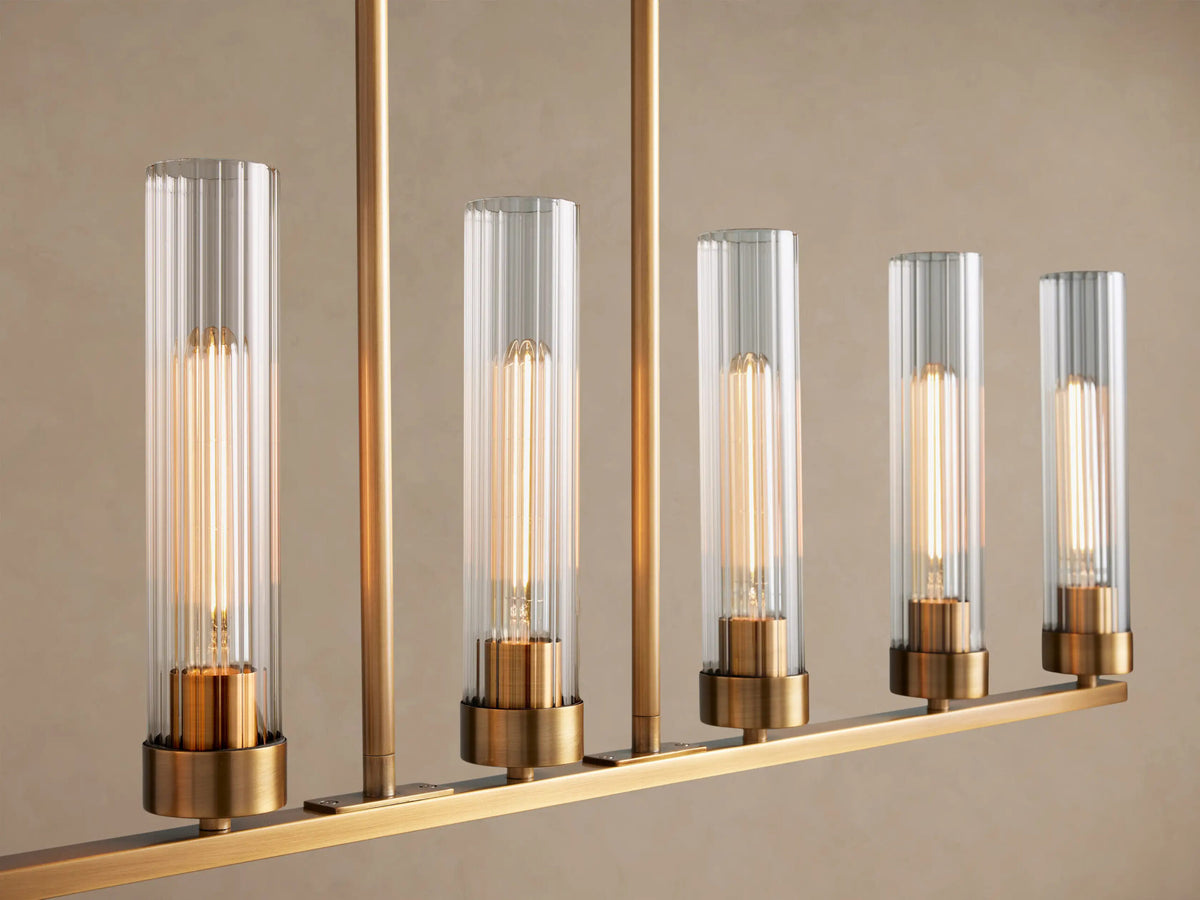 Andreas brass linear light 8 Light Chandelier — product view 7