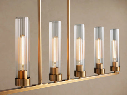 Andreas brass linear light 8 Light Chandelier — product view 7
