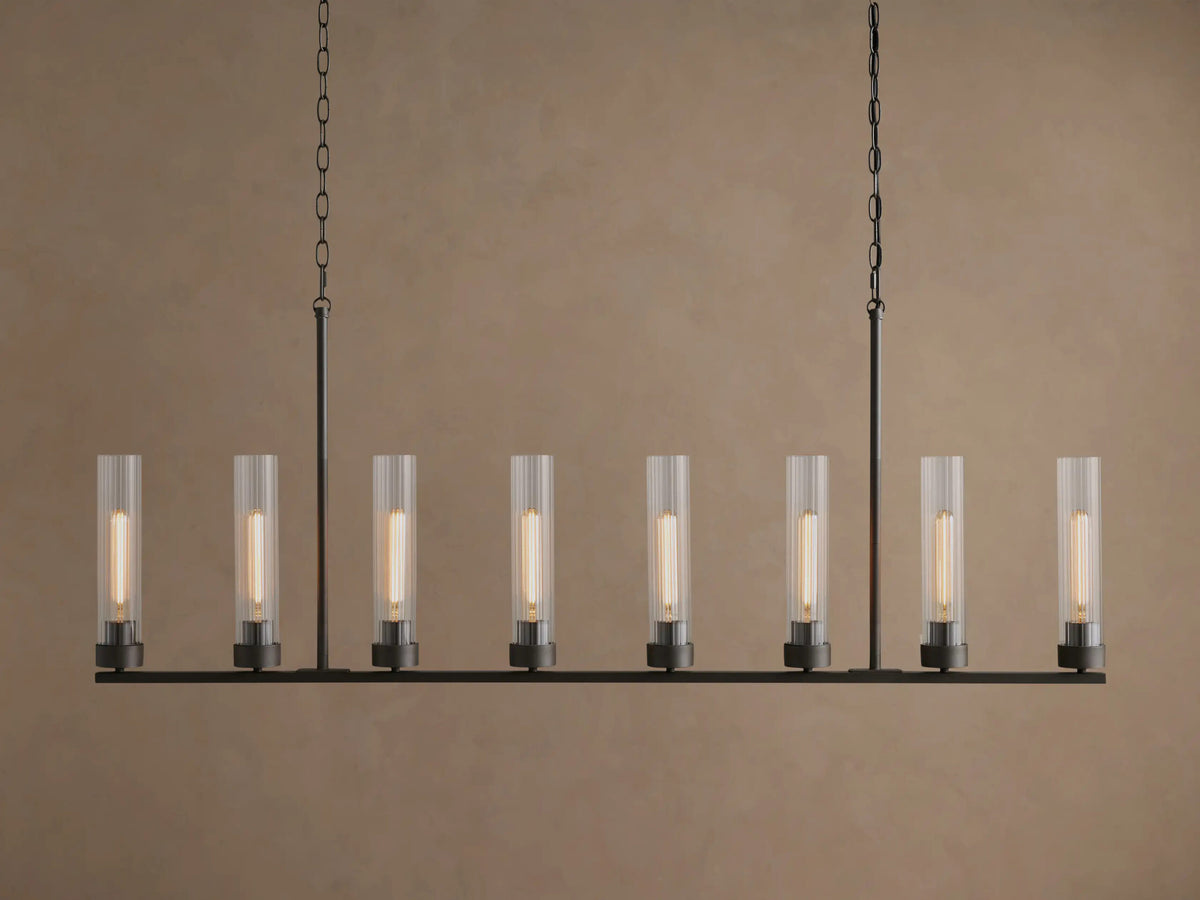 Andreas brass linear light 8 Light Chandelier — product view 9