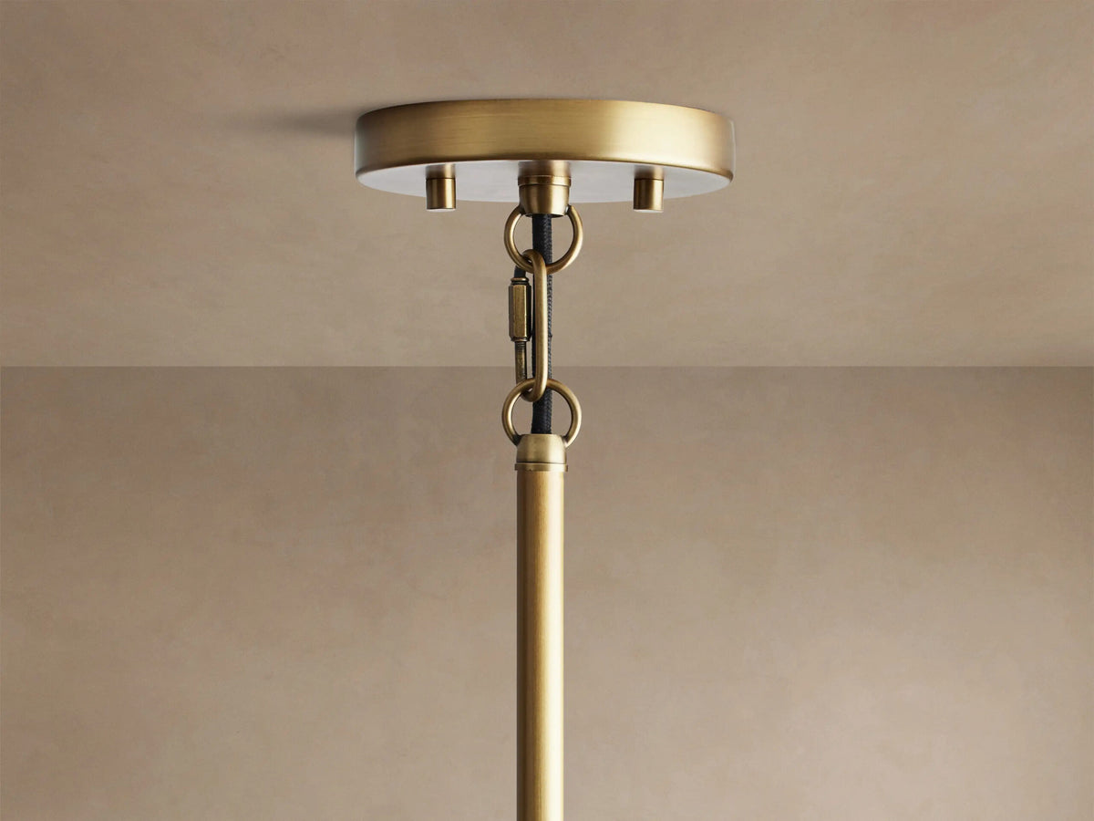 Brass Glass Pendant with Clear Fluted Shade — product view 4