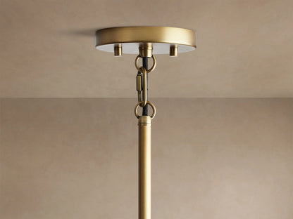 Brass Glass Pendant with Clear Fluted Shade — product view 4