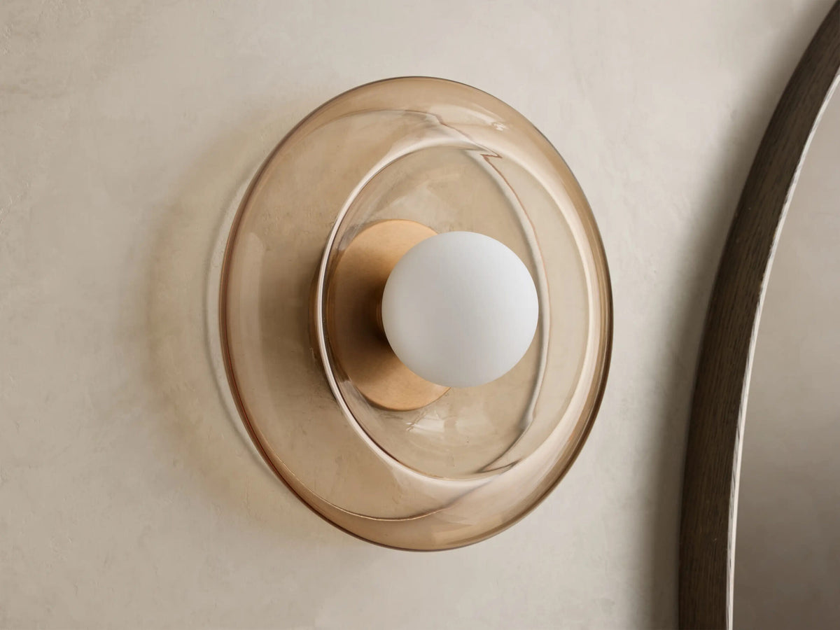 Modern Glass Sconce Brown Glass Wall Light — product view 3