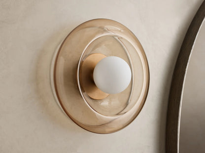 Modern Glass Sconce Brown Glass Wall Light — product view 3