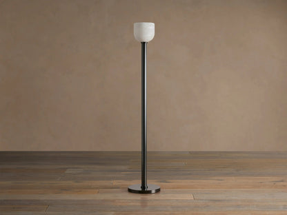 Ansley Bronze Alabaster Torchiere Floor Lamp — product view 2