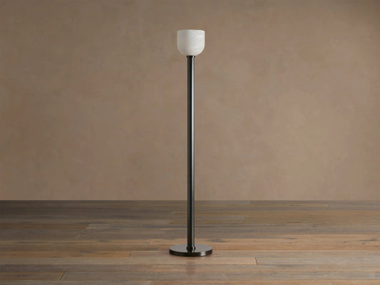 Ansley Bronze Alabaster Torchiere Floor Lamp — product view 2