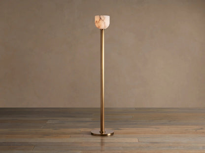 Alabaster Floor Lamp Ansley Brass Torchiere — product view 1