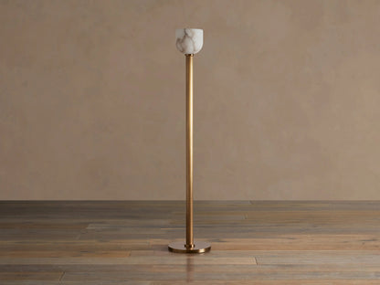 Alabaster Floor Lamp Ansley Brass Torchiere — product view 2