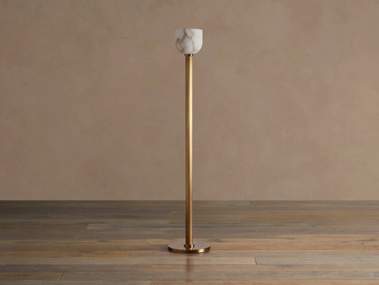 Alabaster Floor Lamp Ansley Brass Torchiere — product view 2