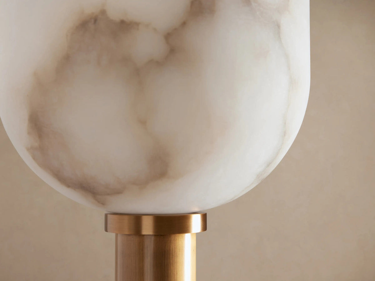 Alabaster Floor Lamp Ansley Brass Torchiere — product view 3