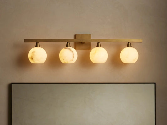 Alabaster Sconce 4 Light Brass Wall Light — product view 1