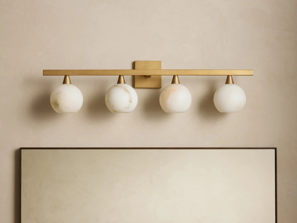 Alabaster Sconce 4 Light Brass Wall Light — product view 2