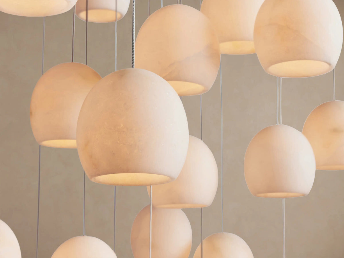 Alabaster Chandelier Round Adjustable Cable Light — product view 19
