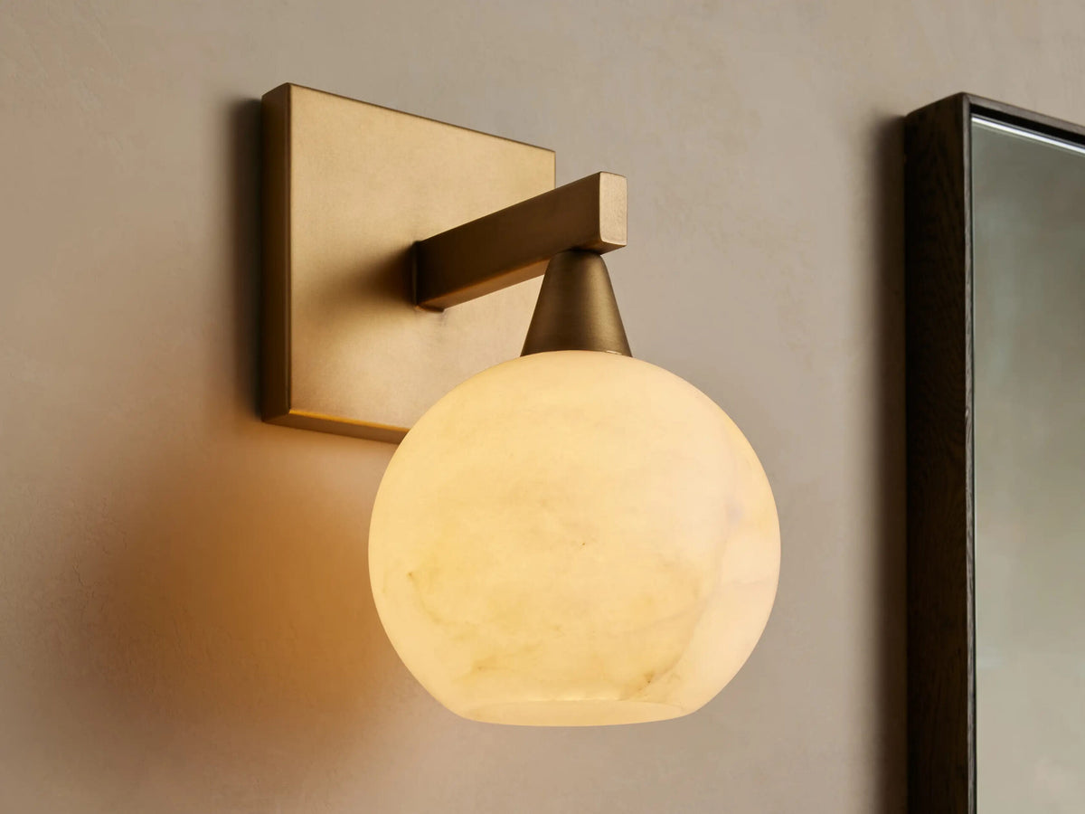 Alabaster Sconce Arica Brass Wall Light — product view 1