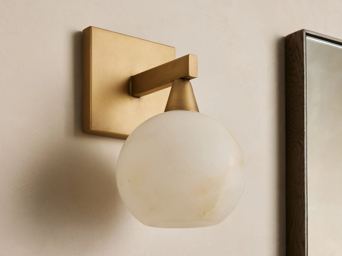 Alabaster Sconce Arica Brass Wall Light — product view 2