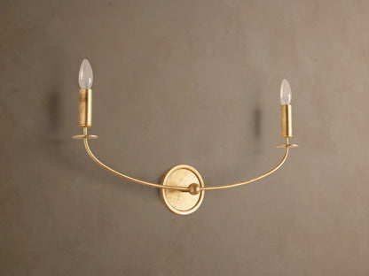 Iron Wall Sconce Arnett Double Light in Antiqued Gold — product view 1