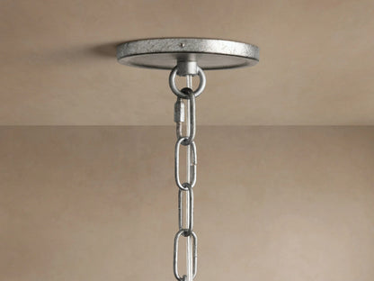 Iron Leaf Chandelier in Silver 6 Light — product view 4
