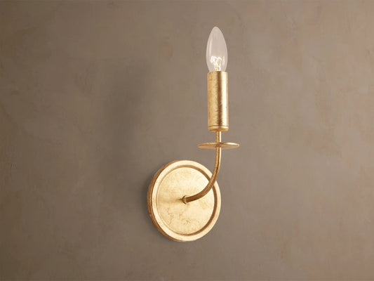 Iron Gold Sconce with Antiqued Leaf Finish — product view 1