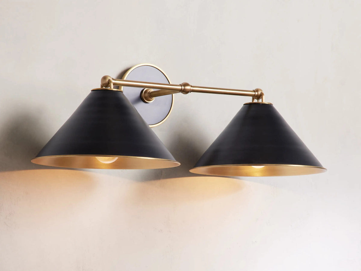 Arno Brass Modern Sconce in Matte Black — product view 1