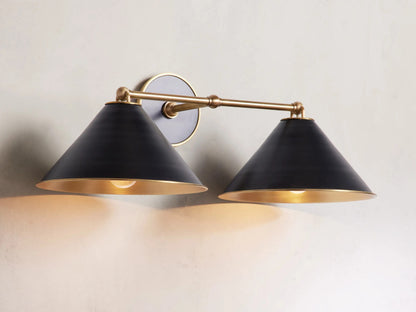 Arno Brass Modern Sconce in Matte Black — product view 1