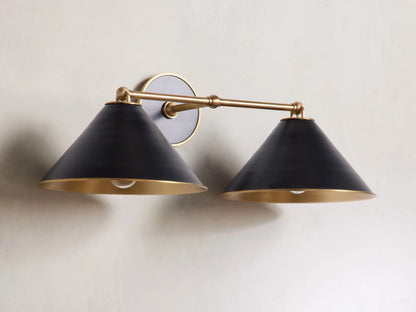 Arno Brass Modern Sconce in Matte Black — product view 2