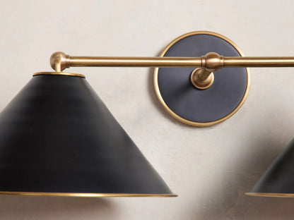 Arno Brass Modern Sconce in Matte Black — product view 3