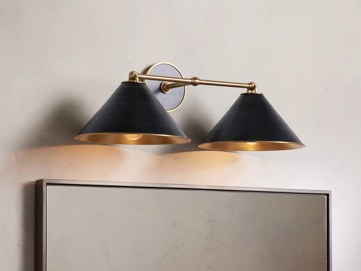 Arno Brass Modern Sconce in Matte Black — product view 5