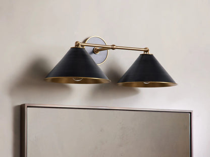 Arno Brass Modern Sconce in Matte Black — product view 6