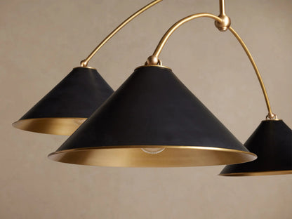 Brass Chandelier Arno Round Black 4 Light Fixture — product view 3