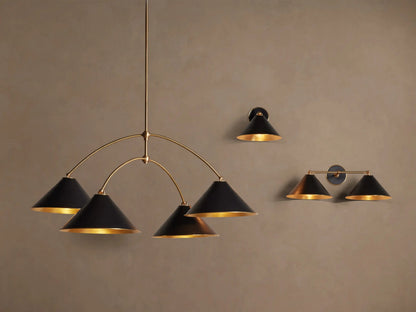 Brass Chandelier Arno Round Black 4 Light Fixture — product view 4