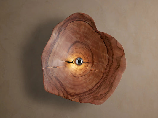 Organic Wood Sconce with Natural Milpa Wood Dome — product view 1