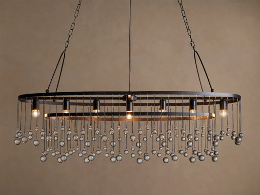 Iron Oval Chandelier Aubrey 7 Light Bronze — product view 1