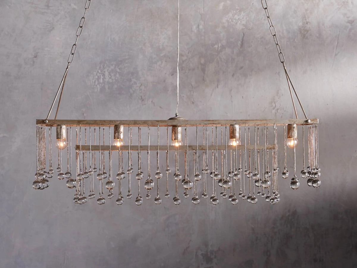 Aubrey 47 in Silver Iron Chandelier with Glass Crystals — product view 1