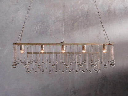Aubrey 47 in Silver Iron Chandelier with Glass Crystals — product view 1