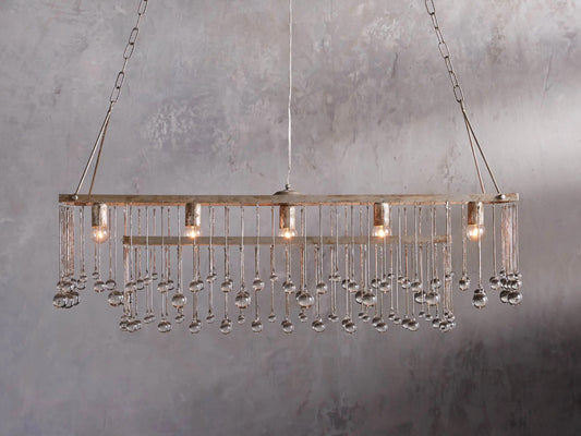 Aubrey 47 in Silver Iron Chandelier with Glass Crystals — product view 1