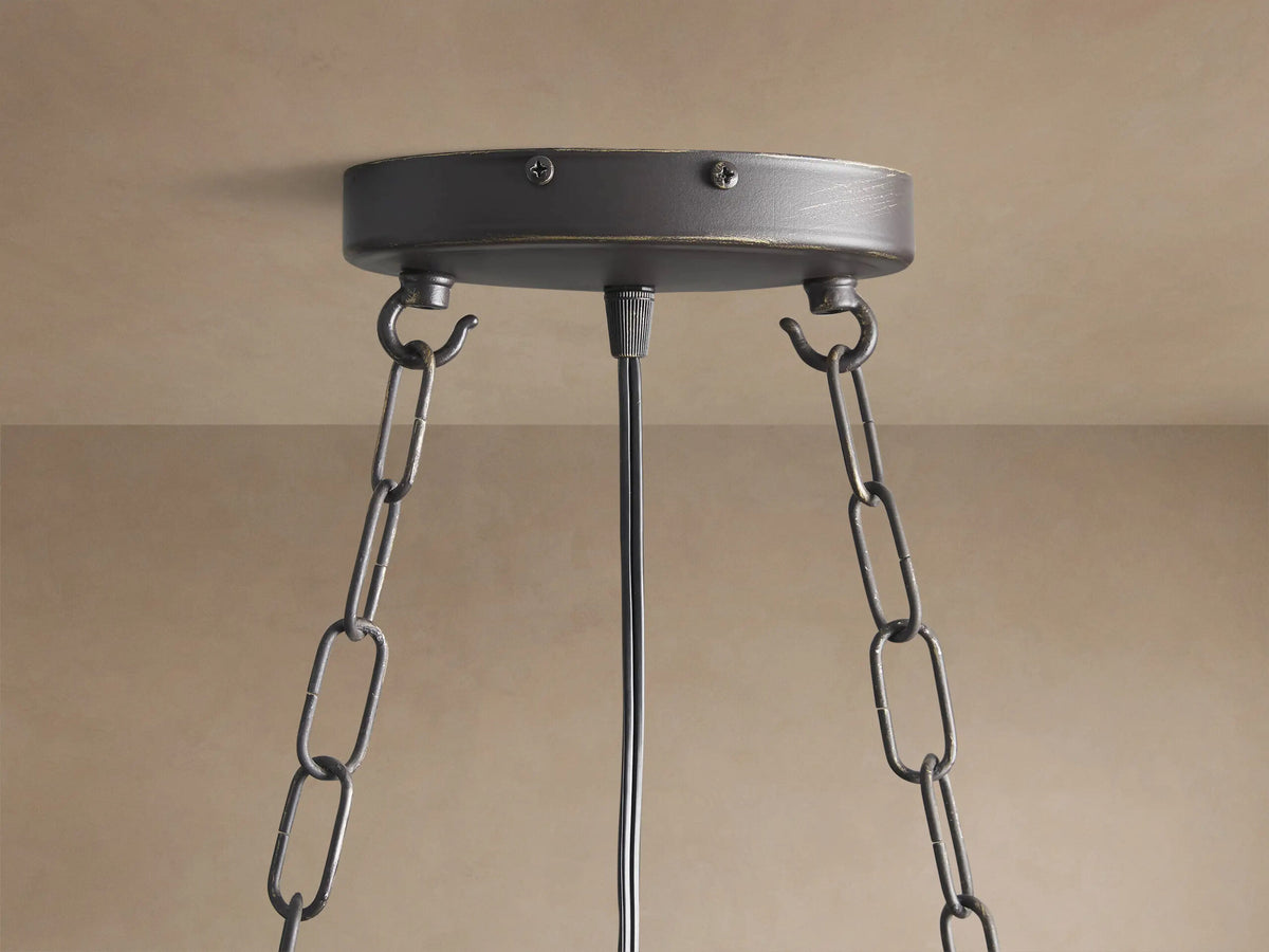 Iron Chandelier Aubrey Rectangular Glass Drop Light — product view 10