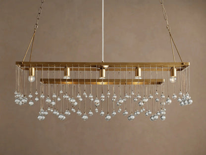 Iron Chandelier Aubrey Rectangular Glass Drop Light — product view 11