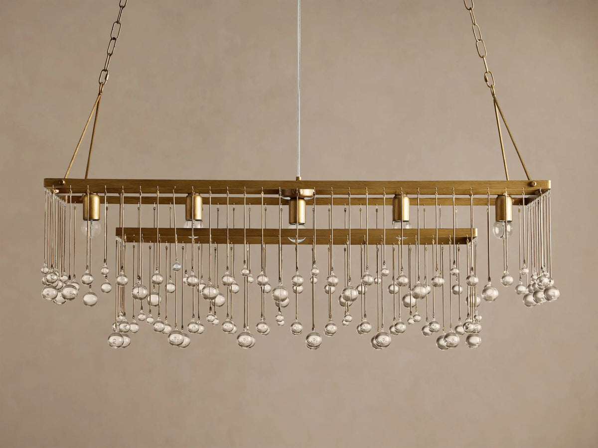 Iron Chandelier Aubrey Rectangular Glass Drop Light — product view 12