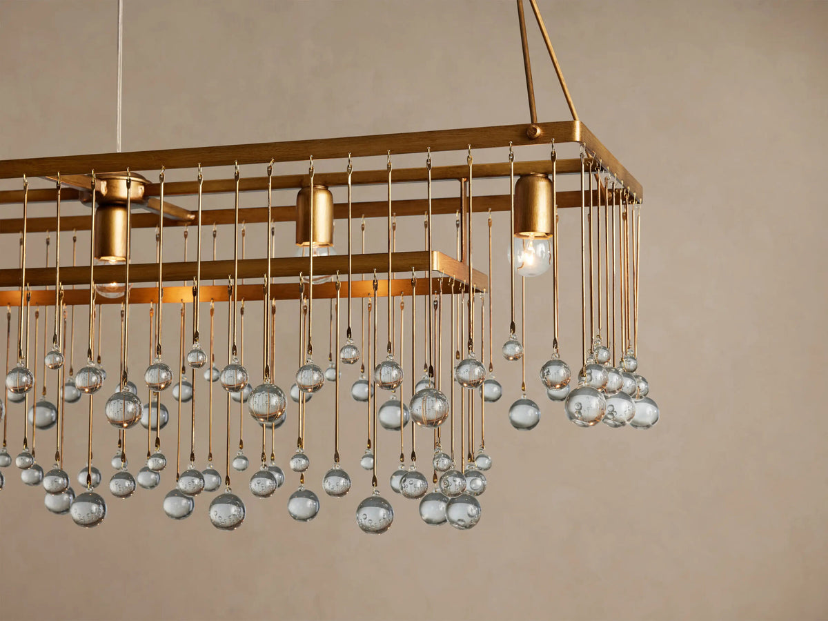 Iron Chandelier Aubrey Rectangular Glass Drop Light — product view 13