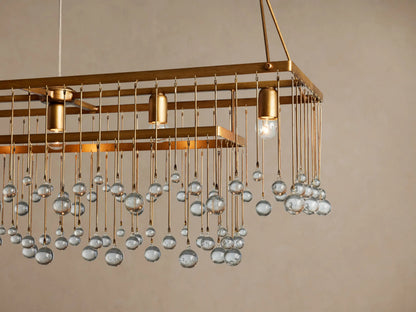 Iron Chandelier Aubrey Rectangular Glass Drop Light — product view 13