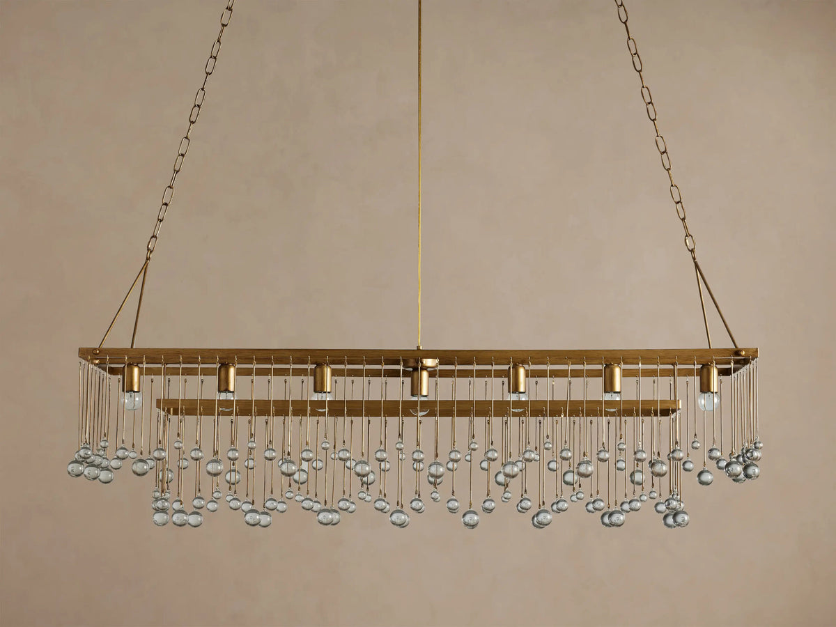 Iron Chandelier Aubrey Rectangular Glass Drop Light — product view 15
