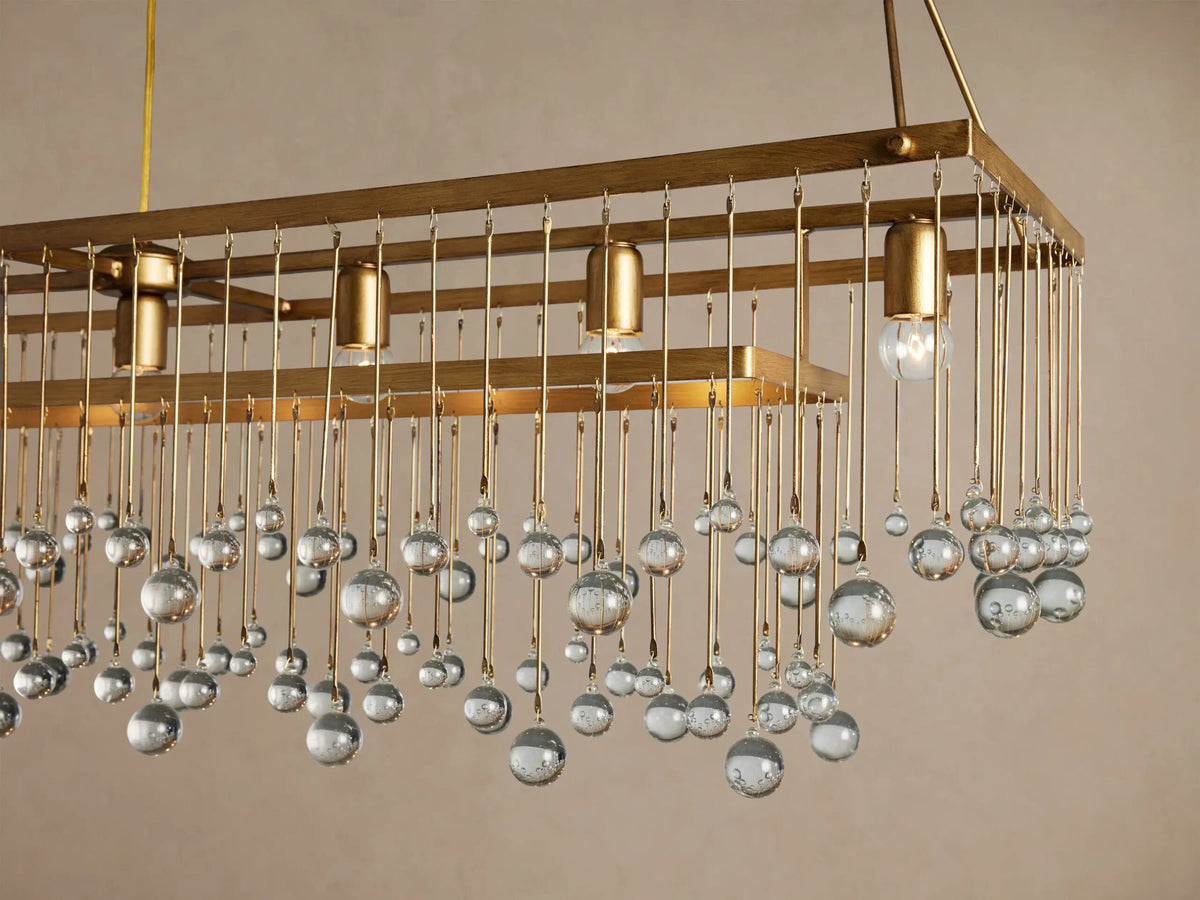 Iron Chandelier Aubrey Rectangular Glass Drop Light — product view 16