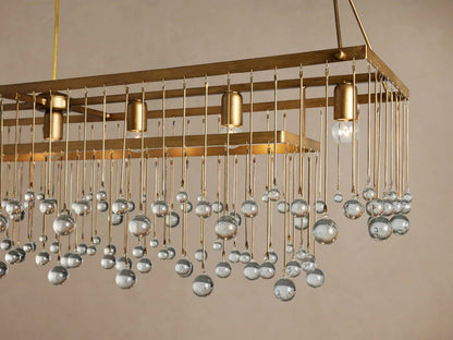 Iron Chandelier Aubrey Rectangular Glass Drop Light — product view 16