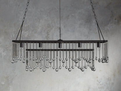 Iron Chandelier Aubrey Rectangular Glass Drop Light — product view 2