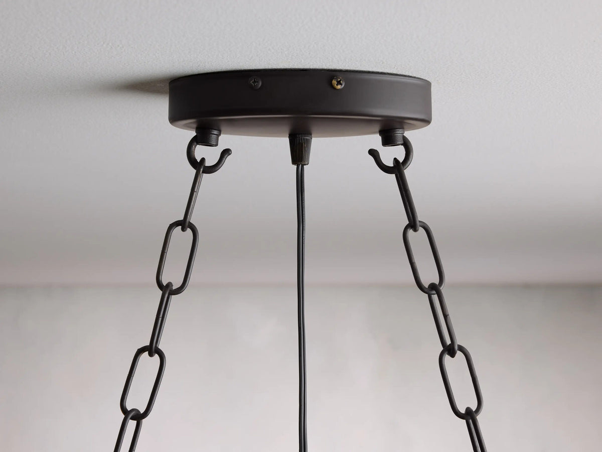 Iron Chandelier Aubrey Rectangular Glass Drop Light — product view 4