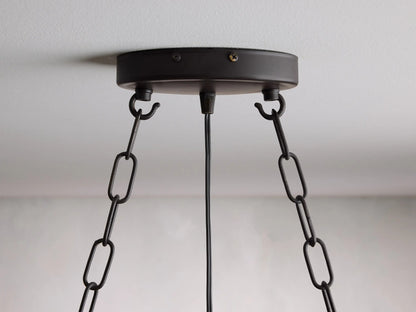 Iron Chandelier Aubrey Rectangular Glass Drop Light — product view 4